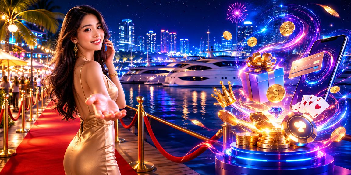 Pemandangan kasino dalam talian yang menyeronokkan dengan neon warna-warni